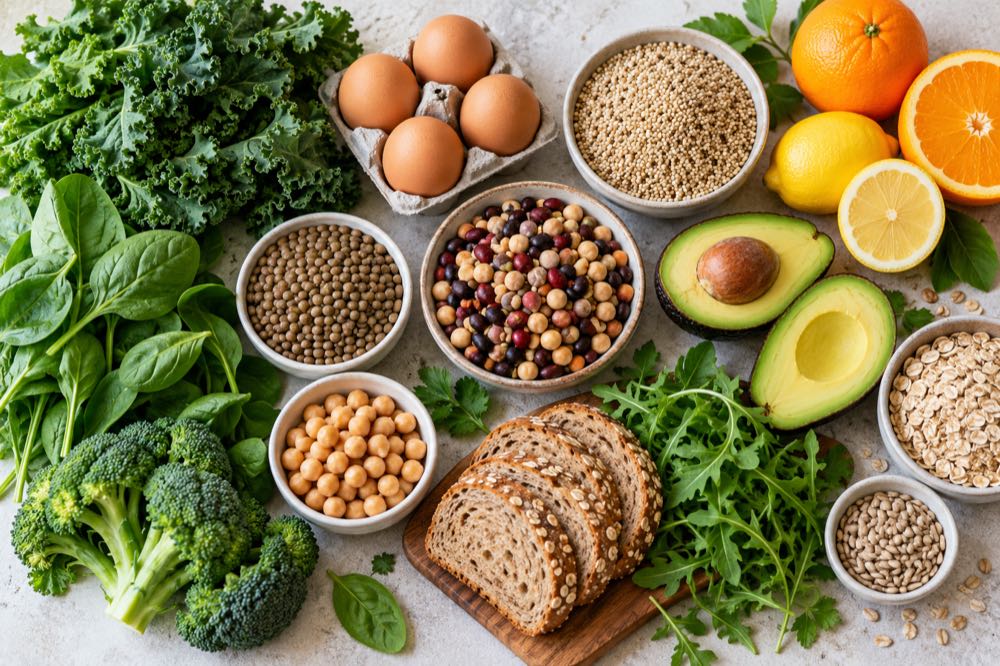 Selection of foods that provide B vitamins